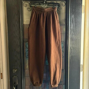 brown sweatpants